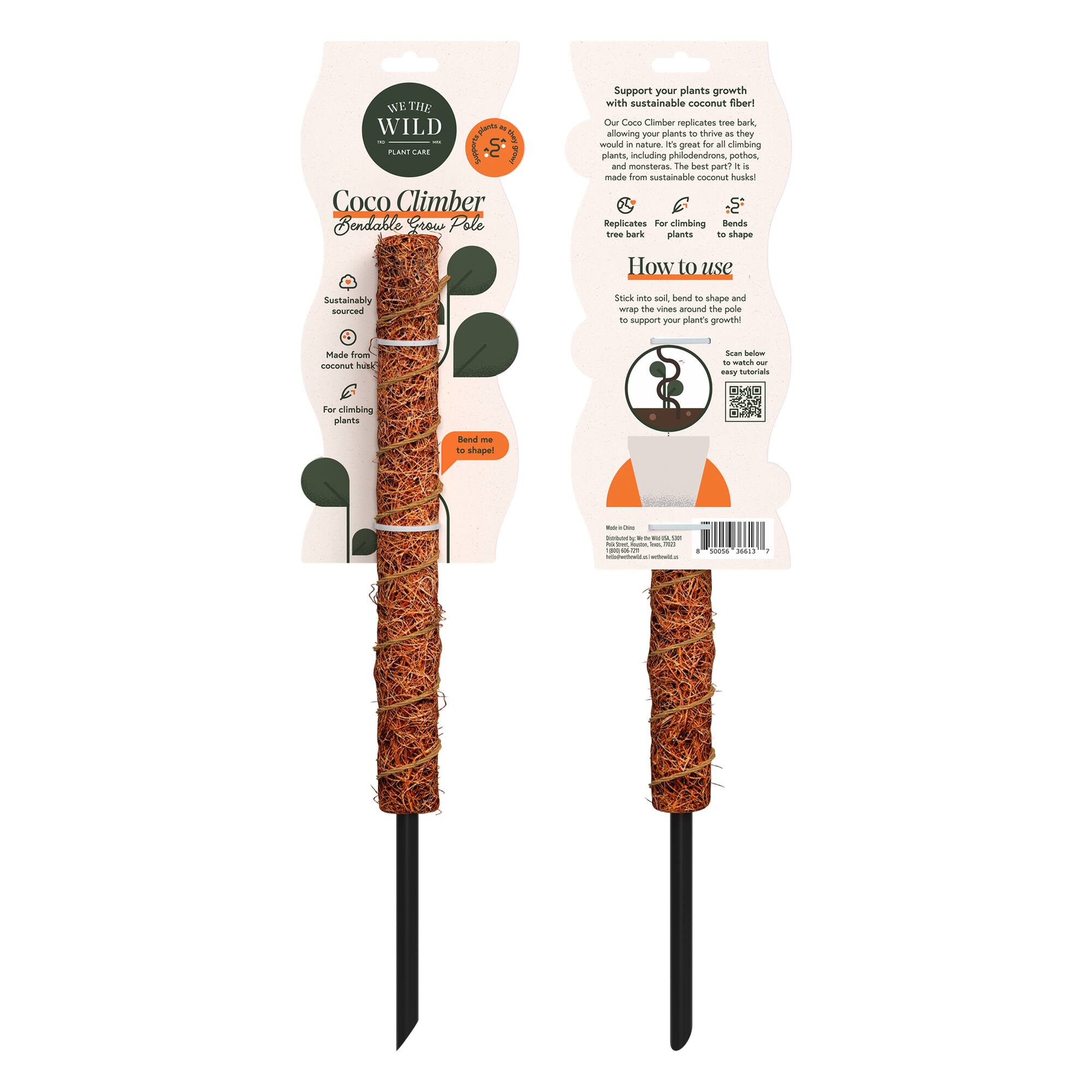 We The Wild™ 16" Coco Climber Bendable Extendable Grow Pole for Houseplants